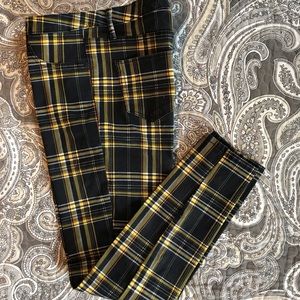 Wild Fable Black and Yellow Plaid Slim Pants